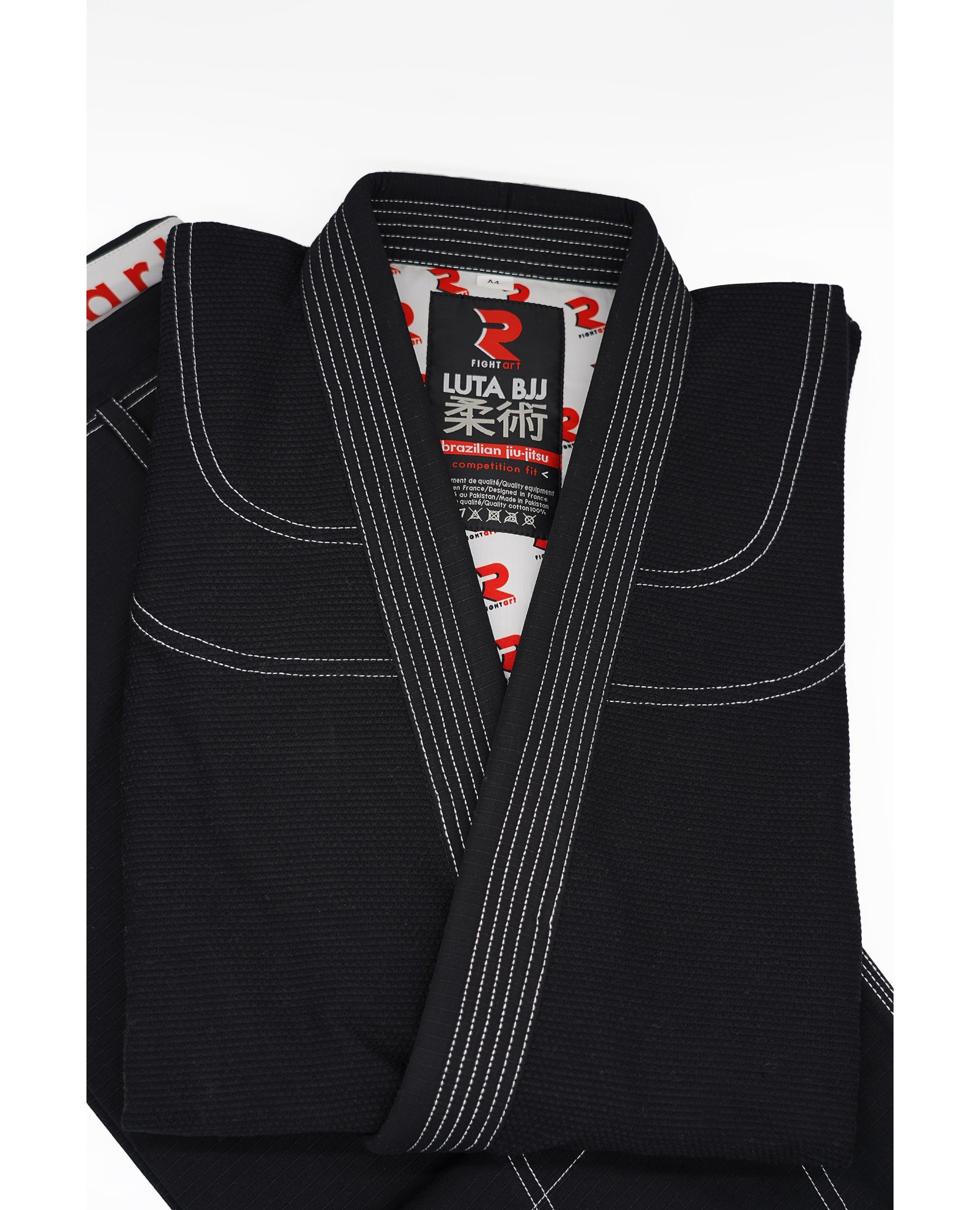 Kimono jiujitsu entraînement et compétition - Modèle Luta noir - adulte