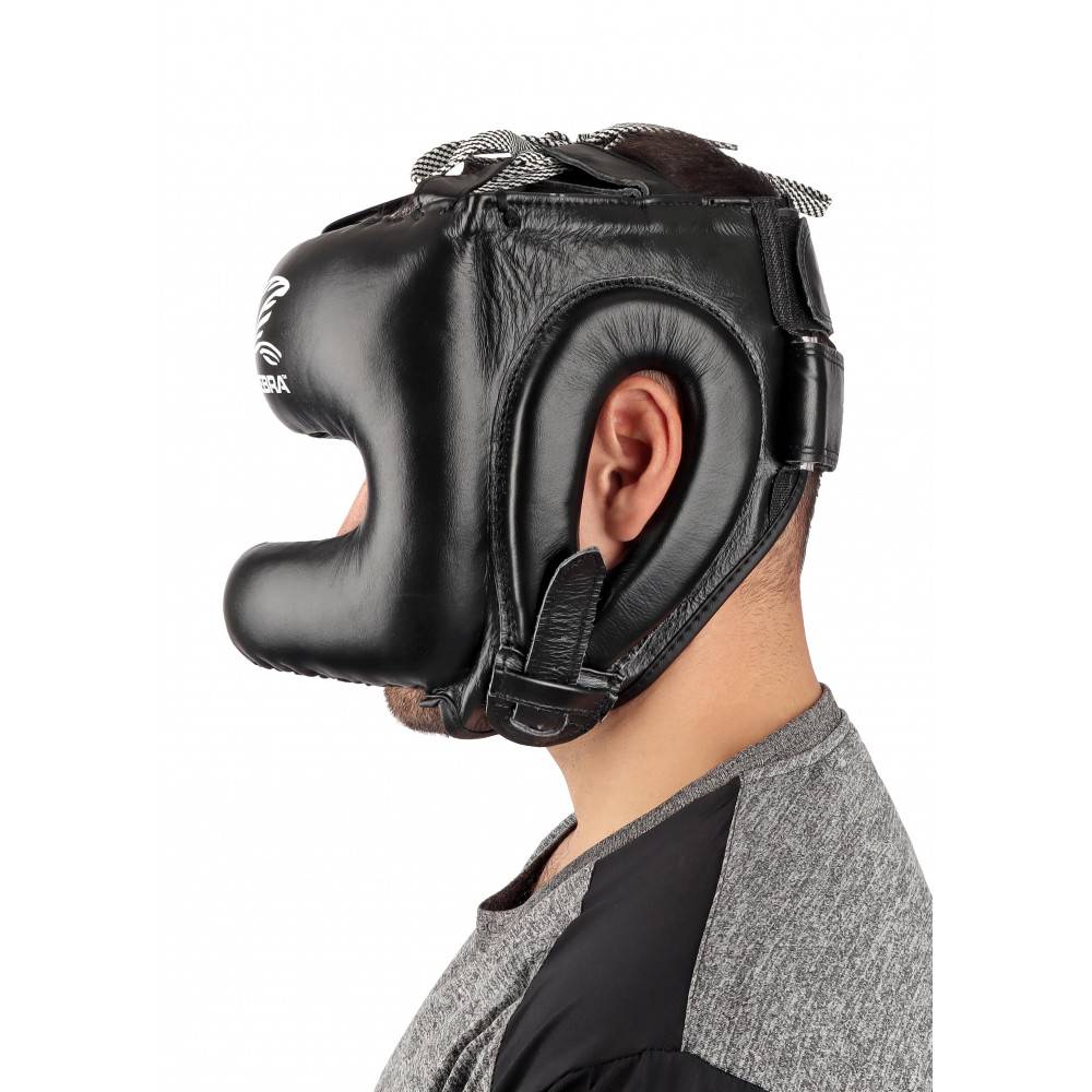 Casque boxe entraînement avec barre de protection horizontale