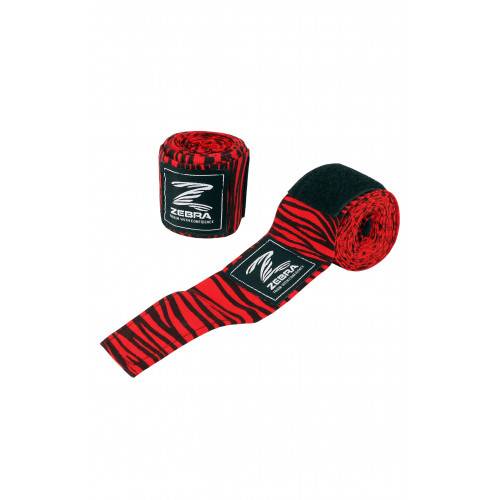 Bandages sous-gant coton extensible - Modèle zébré Noir Rouge