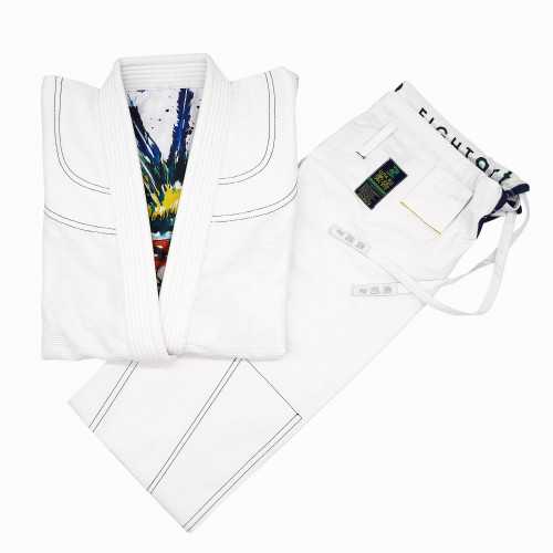 Kimono jiujitsu entraînement et compétition - Modèle Luta blanc - Edition Limitée GANO