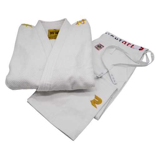 Kimono judo compétition IJF - Blanc  & OR - Modèle Shogun