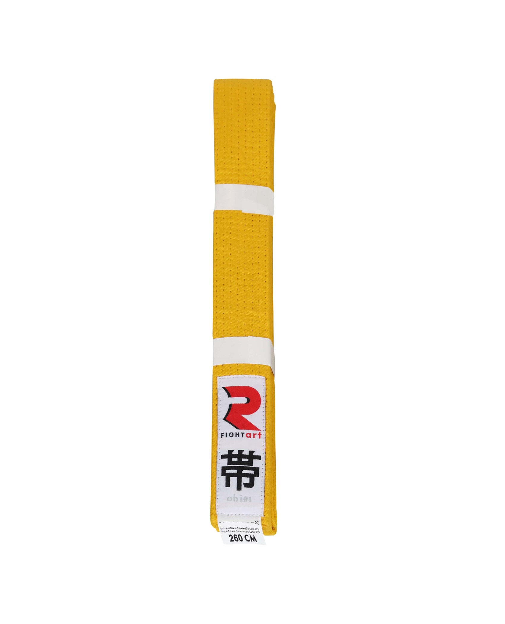 Ceinture arts martiaux jaune - Modèle Obi1