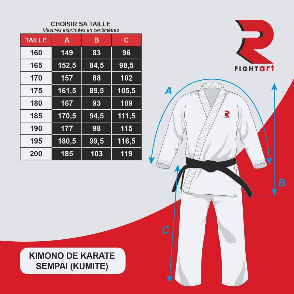 Kimono karaté compétition - Modèle Sempai marquage rouge