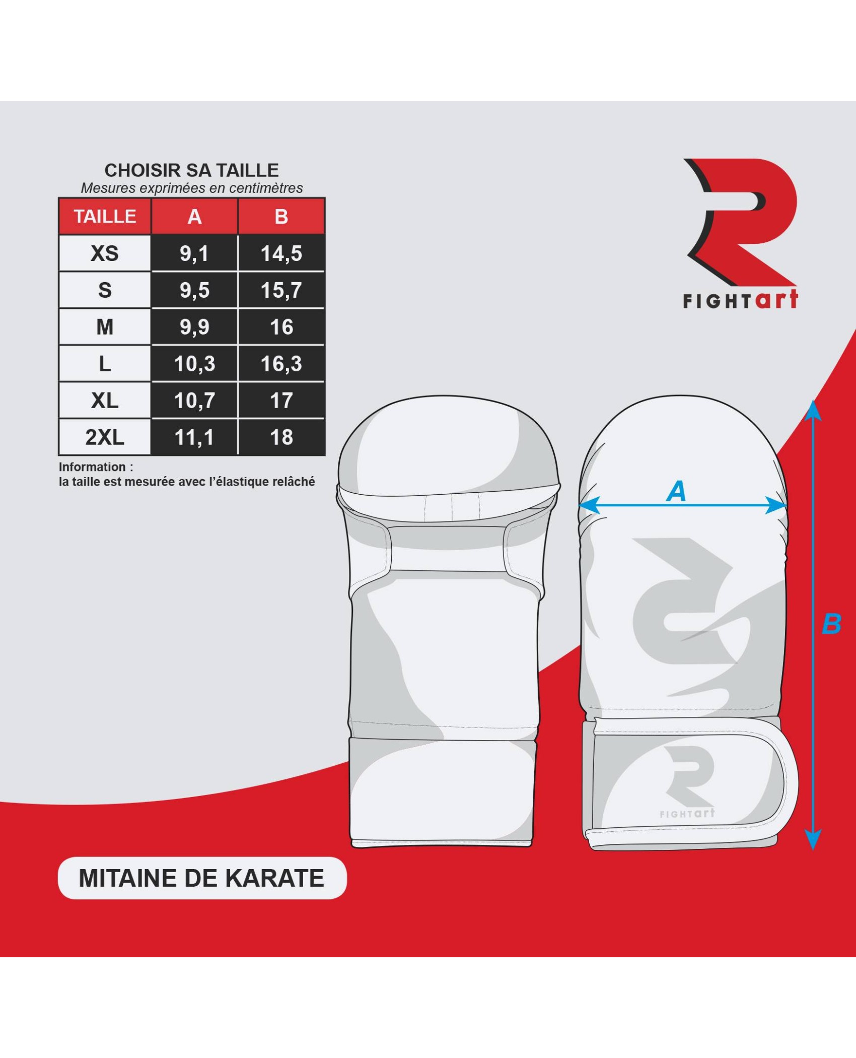 Mitaines de karaté entraînement et compétition - Modèle intégral bleu