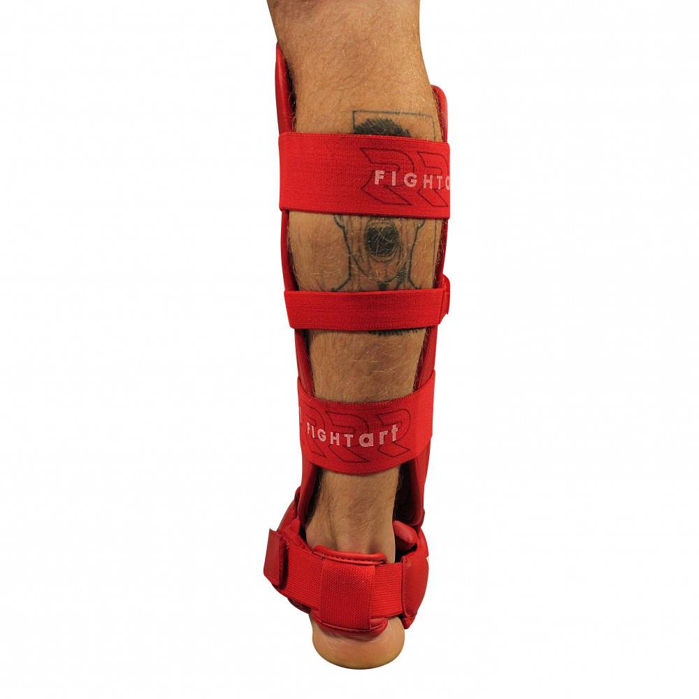 Protège-tibia et pied de karaté - entraînement et compétition - Modèle rouge