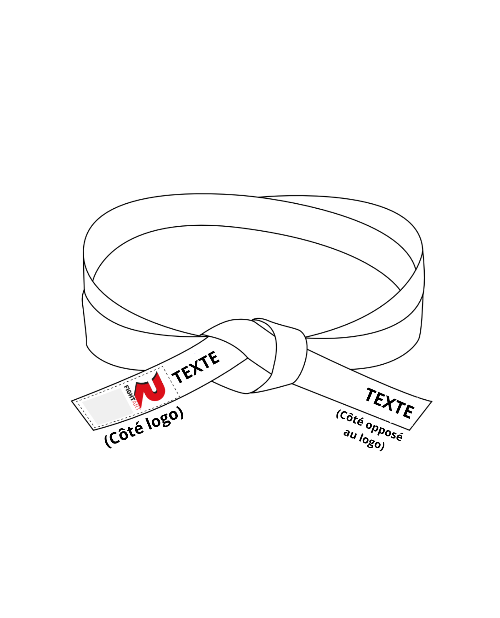 Ceinture arts martiaux blanche - Modèle Obi1