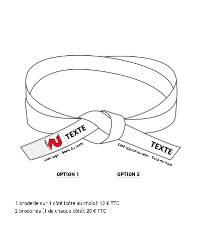 Ceinture arts martiaux blanche - Modèle Obi1 - NPU