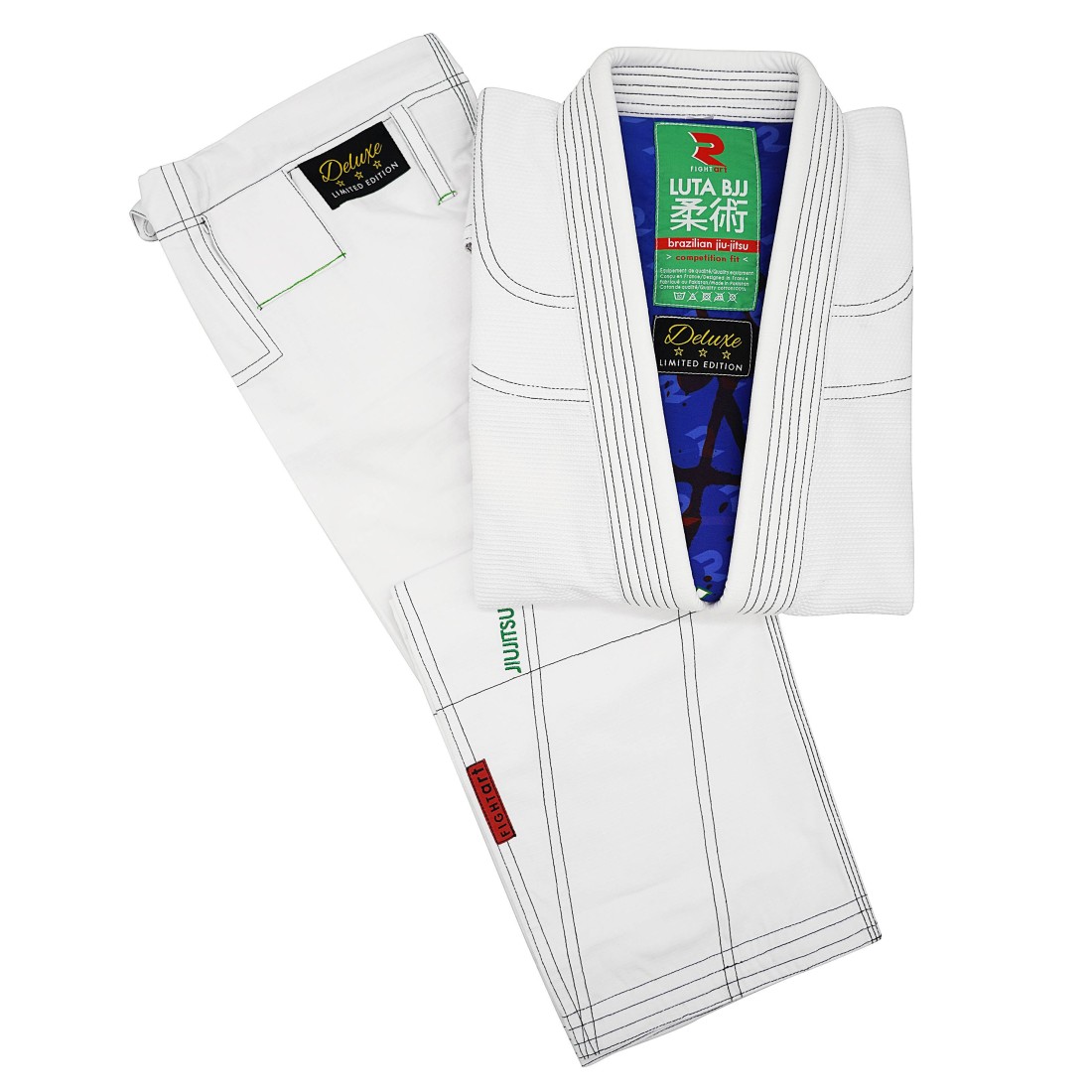 Kimono jiujitsu entraînement et compétition - Modèle Luta blanc - Edition Limitée Aquarioss