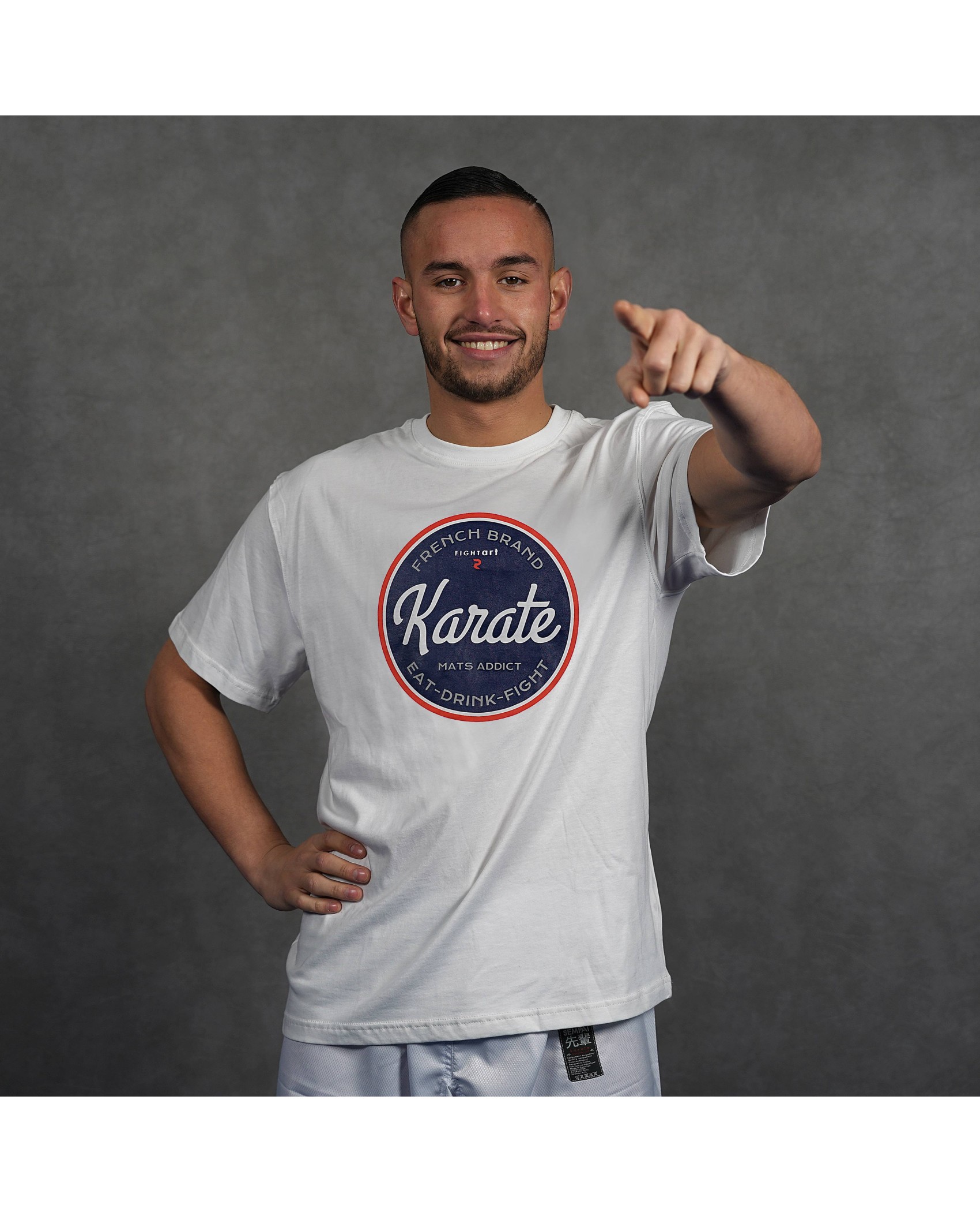 T shirt homme coton bio french karaté – Confort naturel & style épuré | Fightart