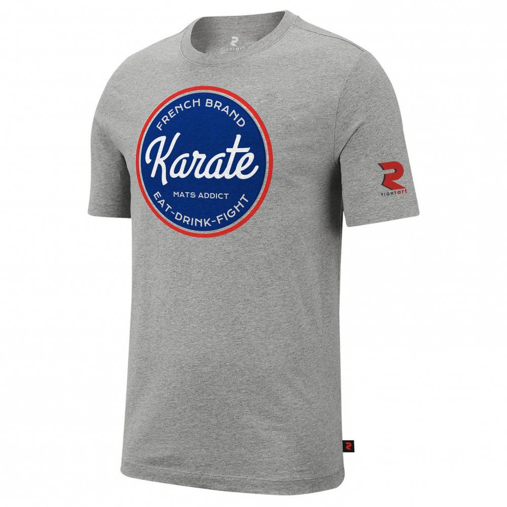 T shirt gris homme coton bio french karaté – Confort naturel & style épuré