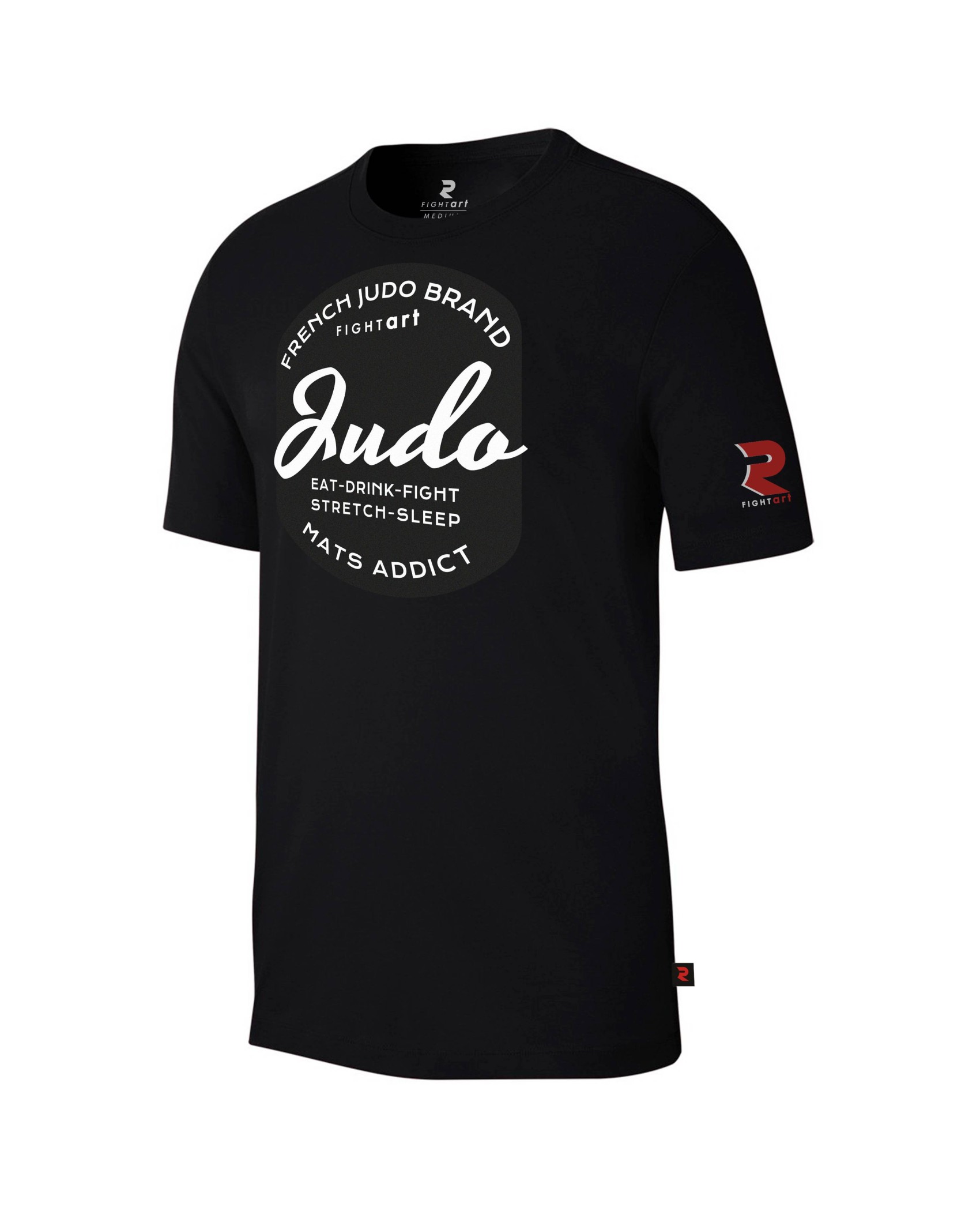 T-shirt judo noir - Collection Loisirs & Lifestyle  - Modèle Blason