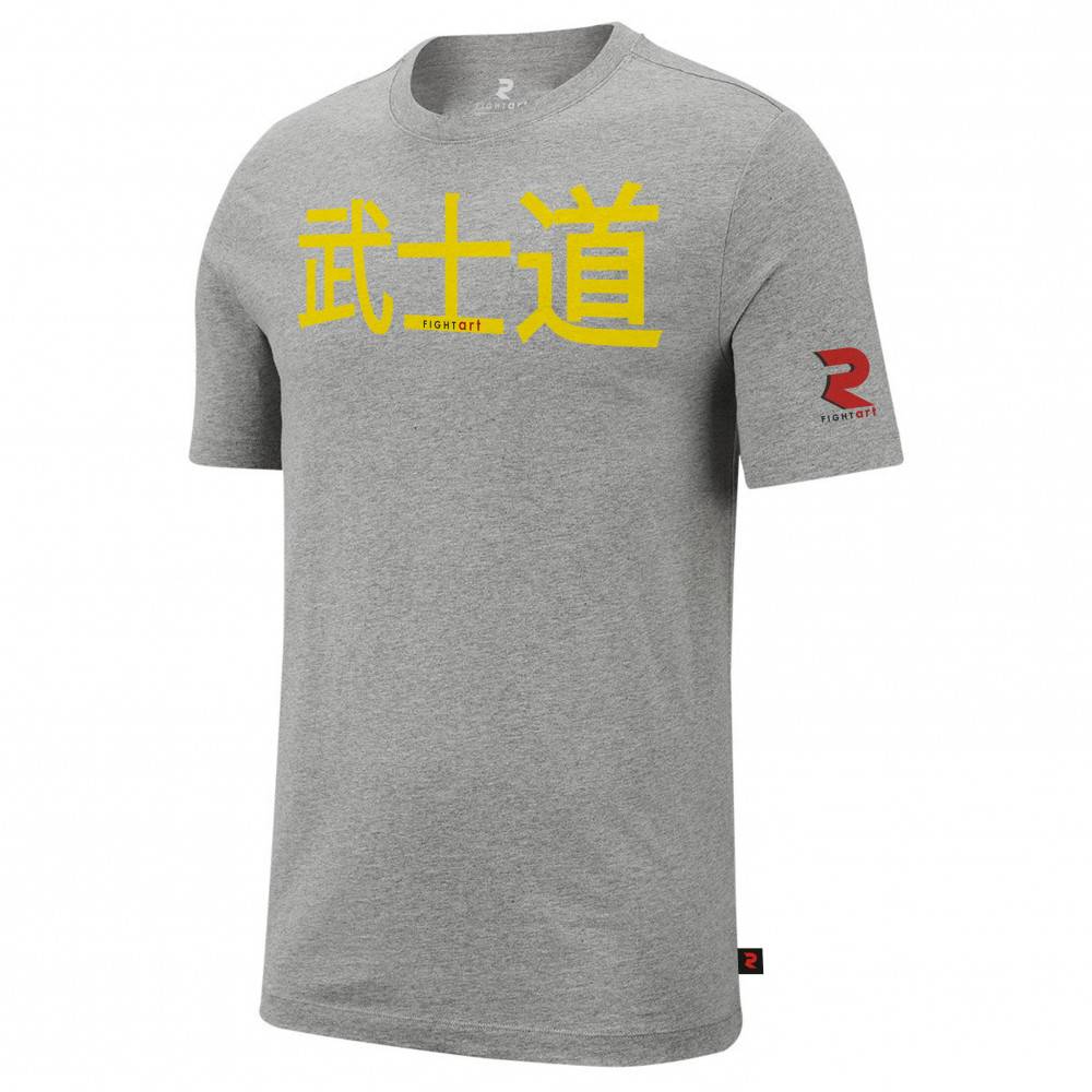 T shirt japonais gris – Motif idéogramme & coton bio | Fightart
