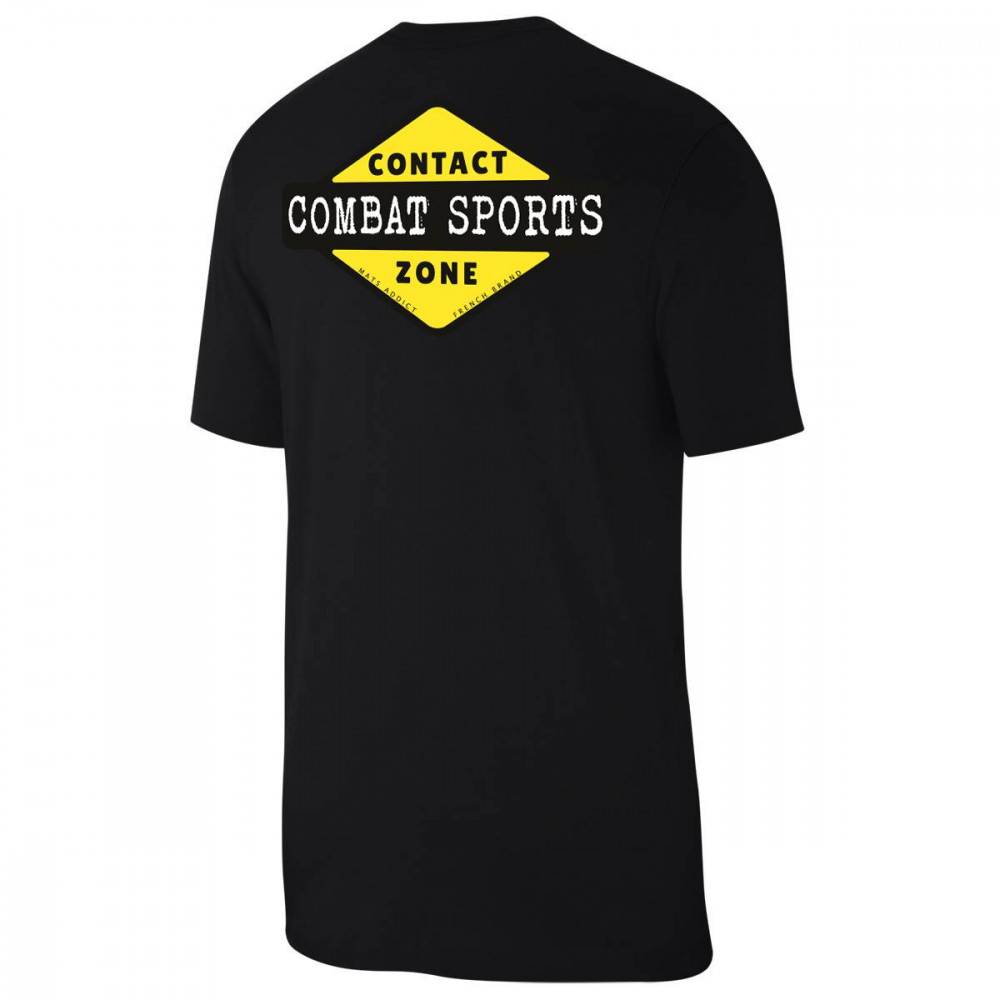 T shirt homme noir combat – Coton bio, coupe regular, style épuré