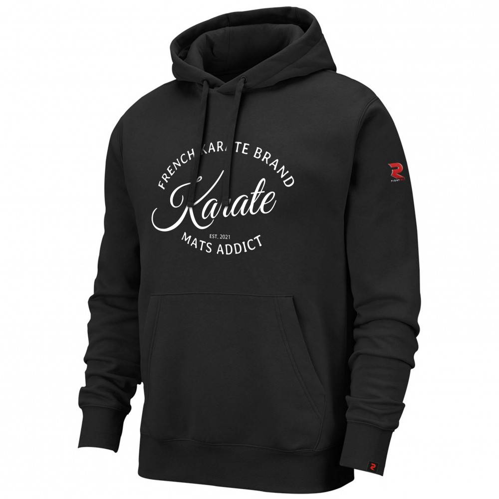Sweat capuche noir – Confort & style inspiré du karaté | Fightart