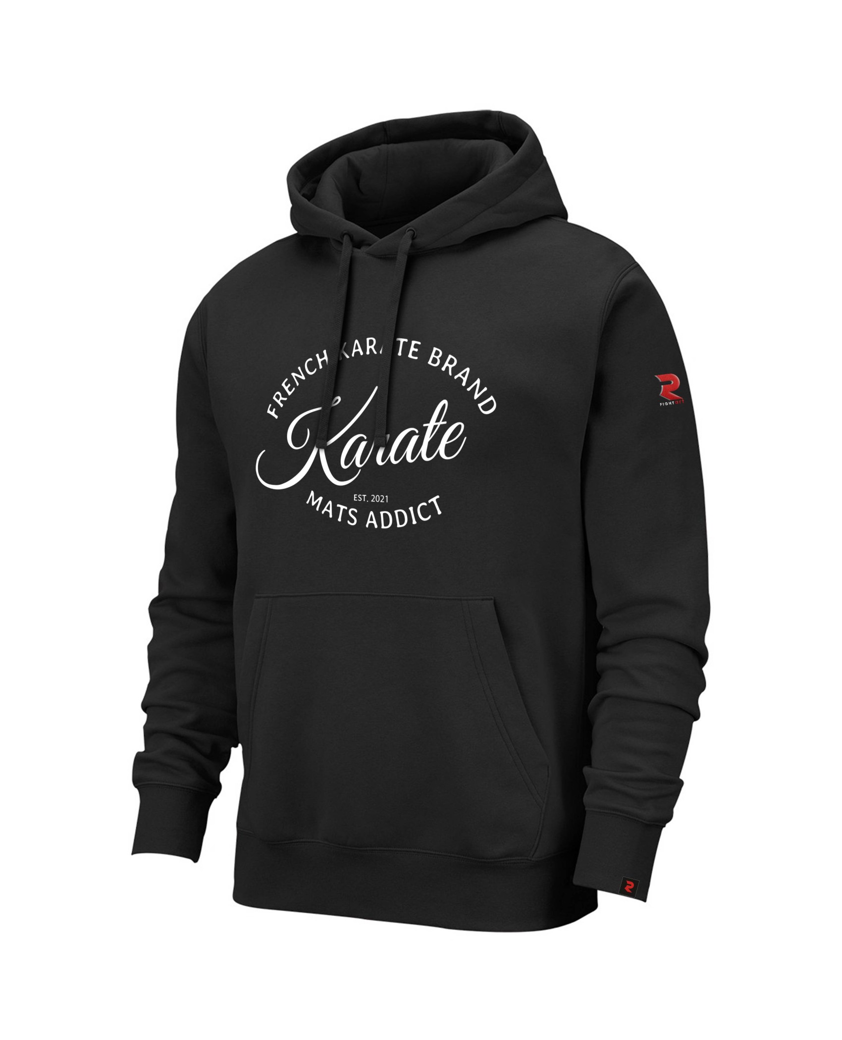 Sweat capuche noir – Confort & style inspiré du karaté | Fightart